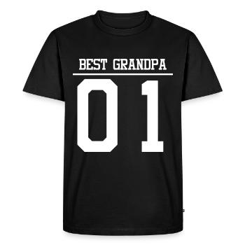 Best Grandpa 01 - Men's Premium Organic T-Shirt - black - Front - Nico (187cm)