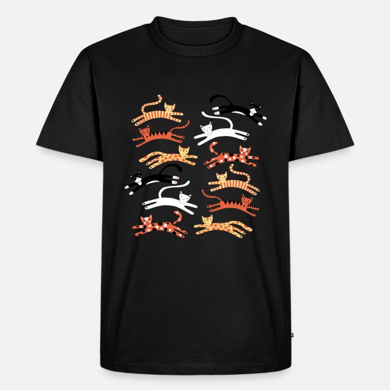 Katzen springen - Männer Premium Bio T-Shirt - undefined