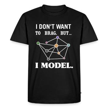 I don't want to brag, but i model. - Men's Premium Organic T-Shirt - black - Front - Nico (187cm)