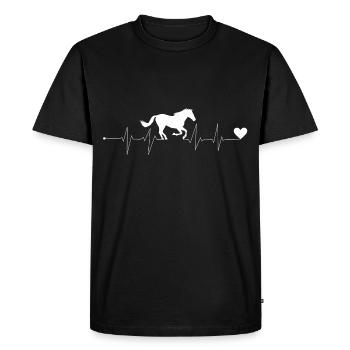 Heartbeat Horse Riding Rider Heart Girl Woman - Men's Premium Organic T-Shirt - black - Front - Nico (187cm)