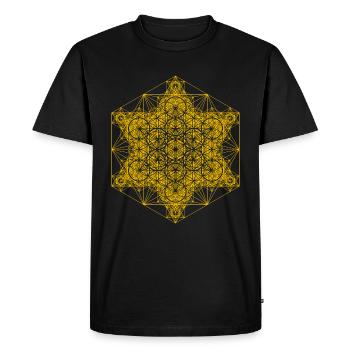 Métatrons Super Structure Gold - T-shirt Premium bio Homme - noir - Devant - Nico (187cm)