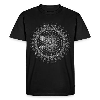 Évolution géométrique de l'oeil sacré de la fleur de Metatron - T-shirt Premium bio Homme - noir - Devant - Nico (187cm)