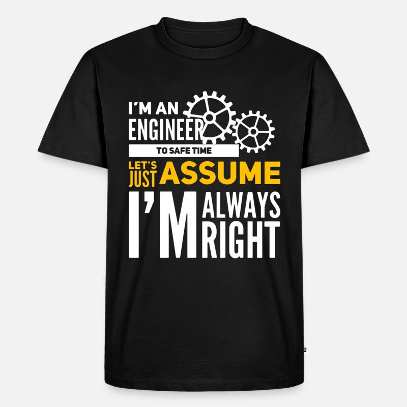 Ingenieur - Männer Premium Bio T-Shirt - Schwarz