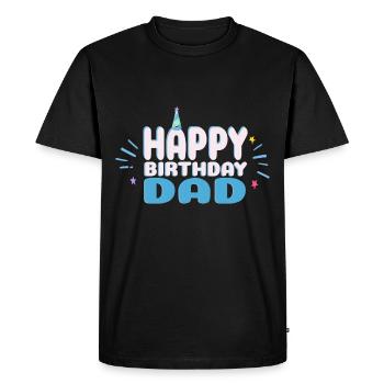 Papa Joyeux Anniversaire - T-shirt Premium bio Homme - noir - Devant - Nico (187cm)