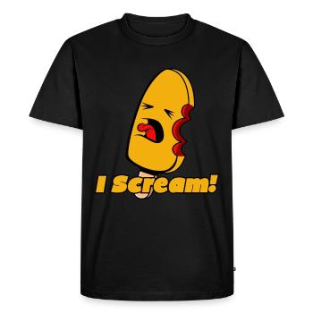 Glace - I Scream - T-shirt Premium bio Homme - noir - Devant - Nico (187cm)