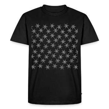 Étoiles aspect sable gris argent - T-shirt Premium bio Homme - noir - Devant - Nico (187cm)