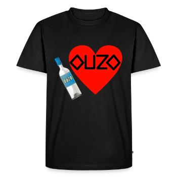 Ouzo love in Greece for Greek gift - Men's Premium Organic T-Shirt - black - Front - Nico (187cm)