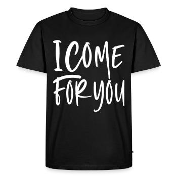 Je viens pour toi - T-shirt Premium bio Homme - noir - Devant - Nico (187cm)