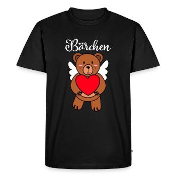 I Love You Angel - Bear Heart Geschenk Idee - Männer Premium Bio T-Shirt - Schwarz - Vorne - Nico (187cm)