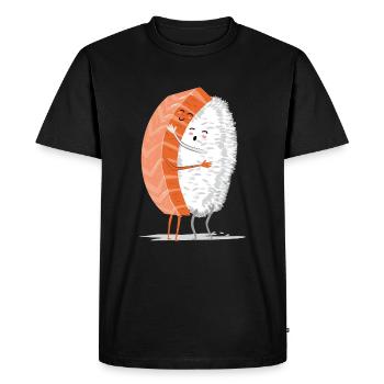 Sushi love - Men's Premium Organic T-Shirt - black - Front - Nico (187cm)