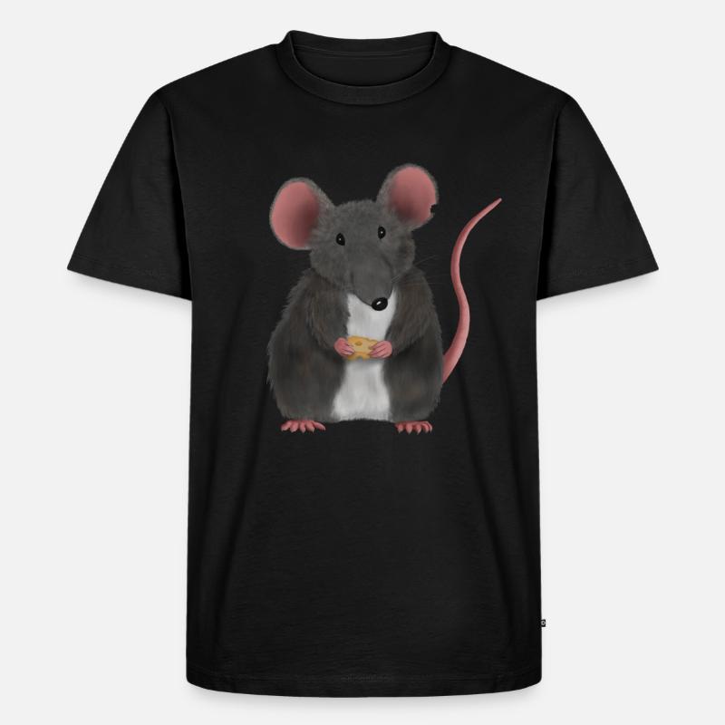 Kleine süße Maus oder Ratte - Männer Premium Bio T-Shirt - Schwarz
