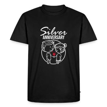 Mariage en argent - T-shirt Premium bio Homme - noir - Devant - Nico (187cm)