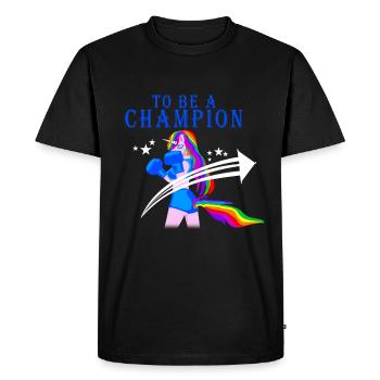 Be a champion boxing unicorn - Men's Premium Organic T-Shirt - black - Front - Nico (187cm)