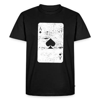 Poker poker cards card game ace of spades - Men's Premium Organic T-Shirt - black - Front - Nico (187cm)