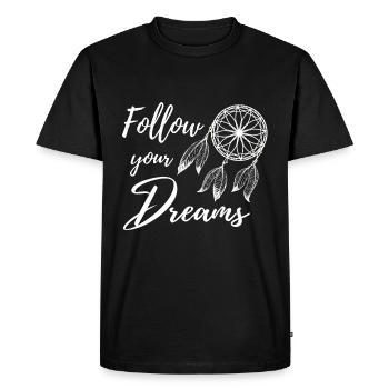 Capteur de rêves Suivez vos rêves Boho Yoga 1 - T-shirt Premium bio Homme - noir - Devant - Nico (187cm)