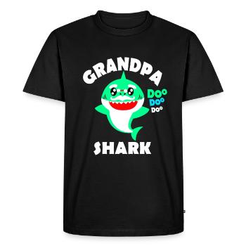 Requin grand-père en famille et en mer - T-shirt Premium bio Homme - noir - Devant - Nico (187cm)