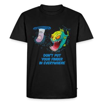 Don't put your finger in everywhere Piranha Fish - Men's Premium Organic T-Shirt - black - Front - Nico (187cm)