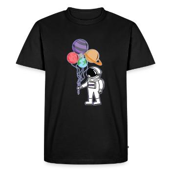 Astronaute espace extra-atmosphérique Nasa - T-shirt Premium bio Homme - noir - Devant - Nico (187cm)