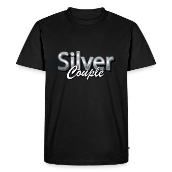 Paire d'argent - T-shirt Premium bio Homme - noir - Devant - Nico (187cm)