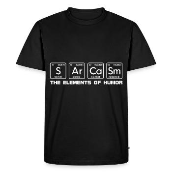 Chimie de l'humour des éléments de sarcasme - T-shirt Premium bio Homme - noir - Devant - Nico (187cm)