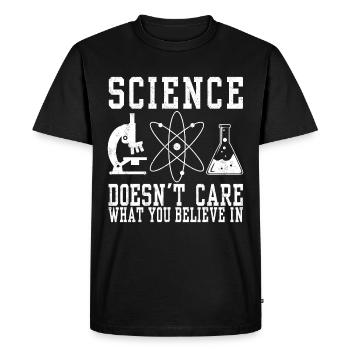 Science Believe Religion Facts Study Maths - T-shirt Premium bio Homme - noir - Devant - Nico (187cm)