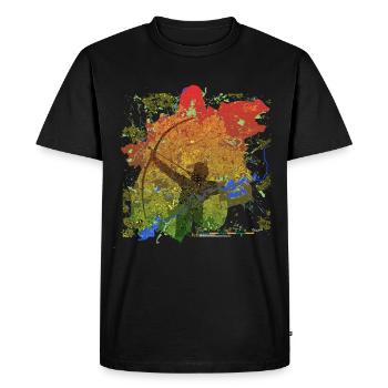 Robin des Bois au coucher du soleil Nottingham - T-shirt Premium bio Homme - noir - Devant - Nico (187cm)