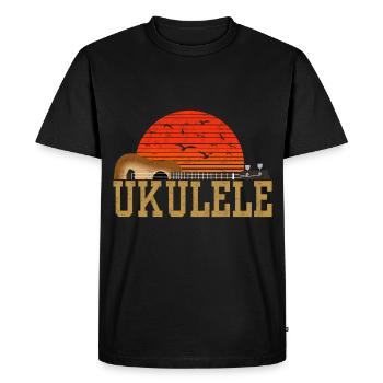 Ukulélé guitare instrument musique cadeau - T-shirt Premium bio Homme - noir - Devant - Nico (187cm)