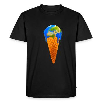 Glace au réchauffement climatique - T-shirt Premium bio Homme - noir - Devant - Nico (187cm)