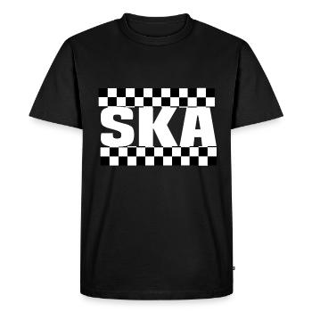 Ska check black white - Men's Premium Organic T-Shirt - black - Front - Nico (187cm)