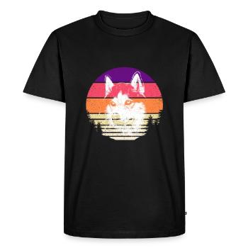 Coucher du soleil de l'Alaska au coucher du soleil - T-shirt Premium bio Homme - noir - Devant - Nico (187cm)