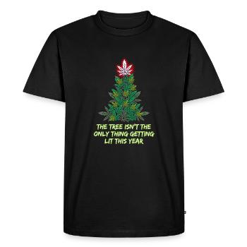 Christmas Tree Weed Cannabis Marijuana Hemp - Men's Premium Organic T-Shirt - black - Front - Nico (187cm)