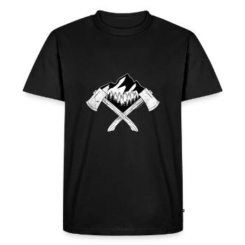 Axes and forest | Forester hunter forester - Men's Premium Organic T-Shirt - black - Front - Nico (187cm)