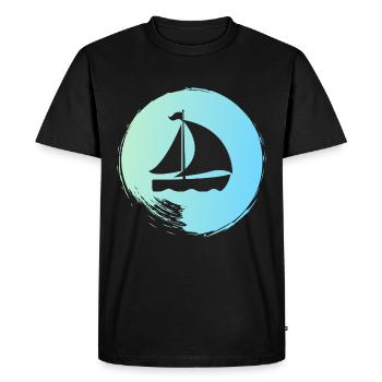 SAIL BOAT SAILING WIND WATER - Men's Premium Organic T-Shirt - black - Front - Nico (187cm)