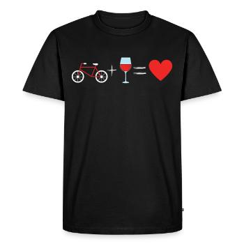BICYCLE AND WINE IS THE BEST TWO-WHEELED ALCOHOL - Men's Premium Organic T-Shirt - black - Front - Nico (187cm)
