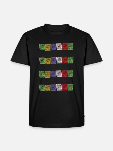 Tibetanske Bøn Flag Nepal buddhismen Flag - Herre Premium økologisk T-shirt - sort