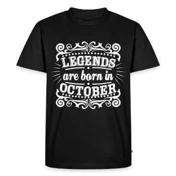 Legends born october birthday age - Men's Premium Organic T-Shirt - black - Front - Nico (187cm)