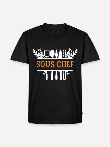 Sous chef Koch - Männer Premium Bio T-Shirt - Schwarz