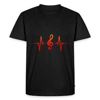 La musique, c’est la vie - Music Heartbeat - T-shirt Premium bio Homme - noir - Devant - Nico (187cm)