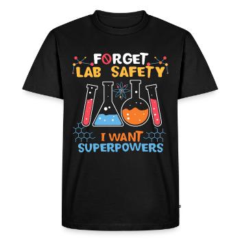 Laboratoire laboratoire chimie superpuissances - T-shirt Premium bio Homme - noir - Devant - Nico (187cm)