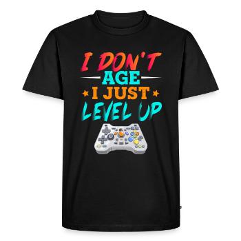 Ancien joueur gamer - T-shirt Premium bio Homme - noir - Devant - Nico (187cm)
