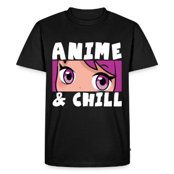 ANIME ET CHILL - T-shirt Premium bio Homme - noir - Devant - Nico (187cm)