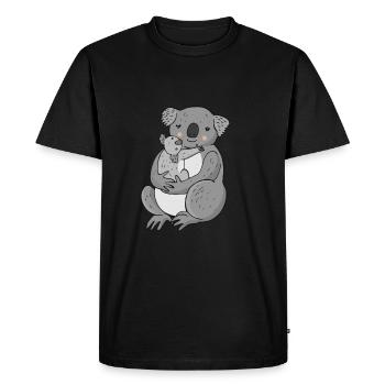 Cute koala with koala baby! - Men's Premium Organic T-Shirt - black - Front - Nico (187cm)