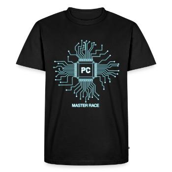Blue PC Master Race - CPU nerd - Men's Premium Organic T-Shirt - black - Front - Nico (187cm)