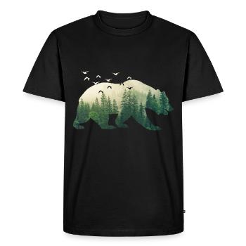 Bear conservation wilderness forest birds - Men's Premium Organic T-Shirt - black - Front - Nico (187cm)