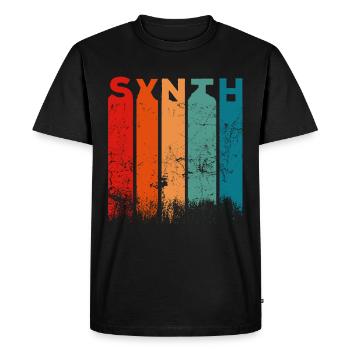 VINTAGE SYNTH - Men's Premium Organic T-Shirt - black - Front - Nico (187cm)