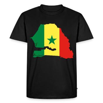 Sénégal carte drapeau drapeau - T-shirt Premium bio Homme - noir - Devant - Nico (187cm)