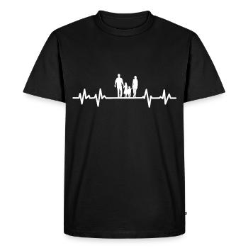 heartbeat family - T-shirt Premium bio Homme - noir - Devant - Nico (187cm)