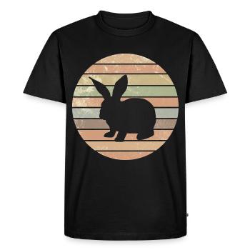 Lapin Lapin Lapin de Pâques Cadeau Rétro Lapin - T-shirt Premium bio Homme - noir - Devant - Nico (187cm)