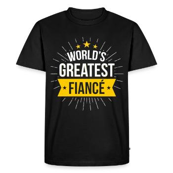 Le plus grand fiancé du monde - T-shirt Premium bio Homme - noir - Devant - Nico (187cm)