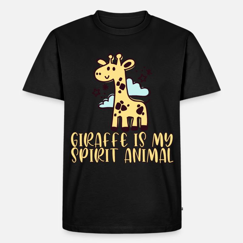 Giraffe - Männer Premium Bio T-Shirt - Schwarz